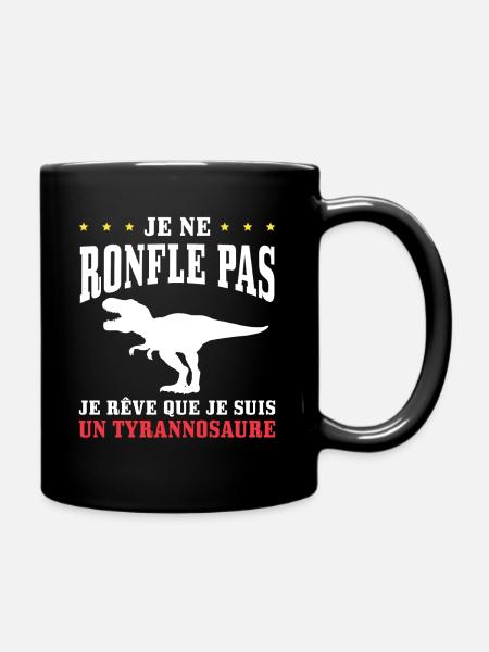Humour Dinosaure Ronfler Dino Jurassique - Mug uni - noir