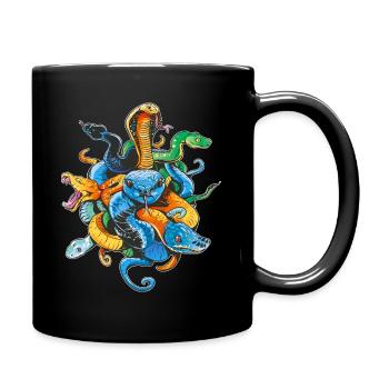 Schlangenbesitzer Reptilienpfleger Retro - Tasse einfarbig - Schwarz - Rechts