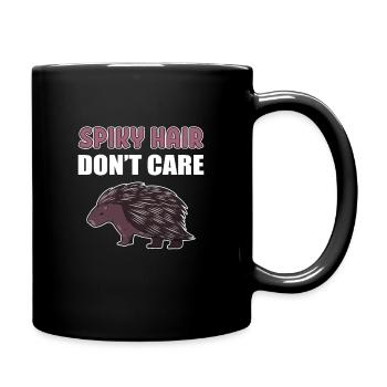 Spiky Hair Don't Care Porcupine Exotic Animal - Tasse einfarbig - Schwarz - Rechts