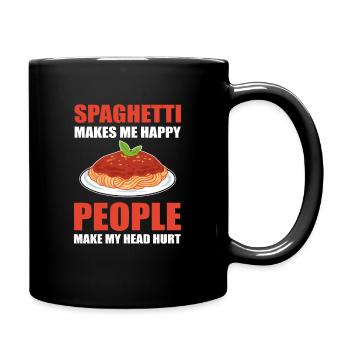 Spaghetti Make Me Happy People Make My Head Hurt - Full Colour Mug - black - Right