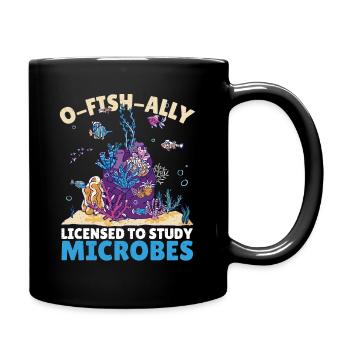 O-Fish-Ally Licensed To Study Microbes Marine - Full Colour Mug - black - Right