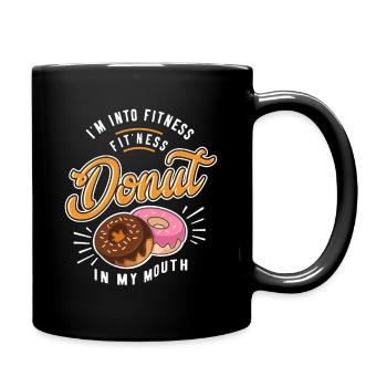 Ich stehe auf Fitness Fit'ness Donut In My Mouth - Tasse einfarbig - Schwarz - Rechts
