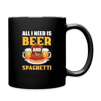 All I Need Is Beer and Spaghetti Pasta - Full Colour Mug - black - Right