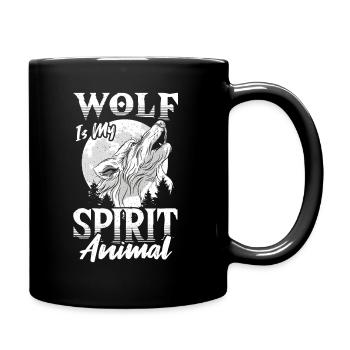 Wolf Is My Spirit Animal Wolves - Tasse einfarbig - Schwarz - Rechts