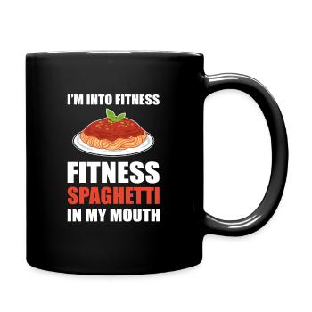 I`m Into Fitness. Fitness Spaghetti In My Mouth - Full Colour Mug - black - Right