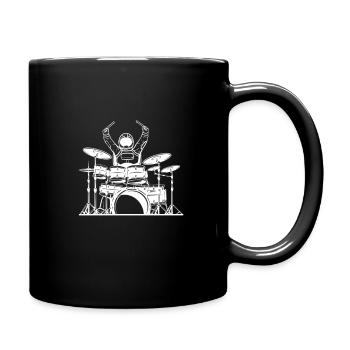 Batteur astronaute percussionniste dans l’espace - Mug uni - noir - Droite