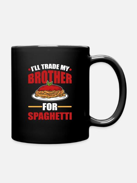 J’échangerai mon frère contre des spaghettis Itailan Pasta - Mug uni - noir