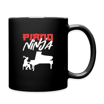Piano Ninja Pianiste Clavier - Mug uni - noir - Droite