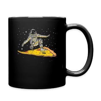 Pizza Astronaut Fast Food Lover - Tasse einfarbig - Schwarz - Rechts