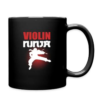 Violin Ninja Violinist - Full Colour Mug - black - Right