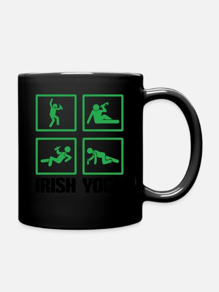Relax Yoga Temps Mandala Méditez Drunk Irish Yoga - Mug uni - noir