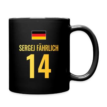 Fußball Sauf Trikot Deutschland Mallorca Gruppen - Tasse einfarbig - Schwarz - Rechts