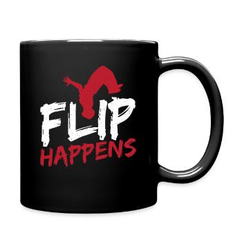 Flip Happens Freerunning Parkour - Full Colour Mug - black - Right