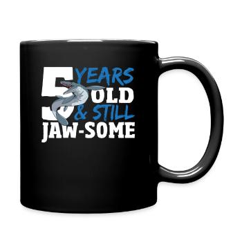 5 Years Old & Still Jaw-Some Mosasaurus Birthday - Tasse einfarbig - Schwarz - Rechts