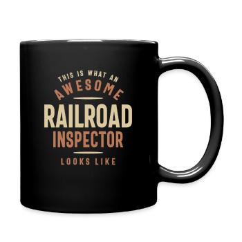Funny Awesome Railroad Inspector Job Beruf - Tasse einfarbig - Schwarz - Rechts