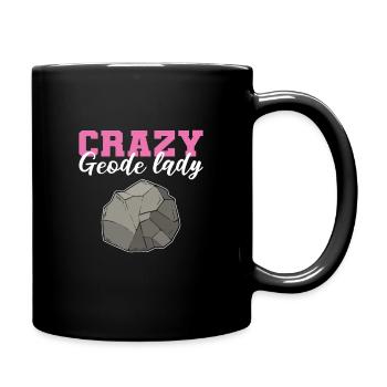 Crazy Geode Lady Geology Minerals Geologist - Full Colour Mug - black - Right