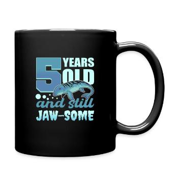 5 Years Old & Still Jaw-Some Mosasaurus Birthday - Tasse einfarbig - Schwarz - Rechts