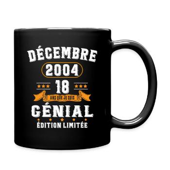 18 Ans Anniversaire Vintage Né(e) en Décembre 2004 - Mug uni - noir - Droite