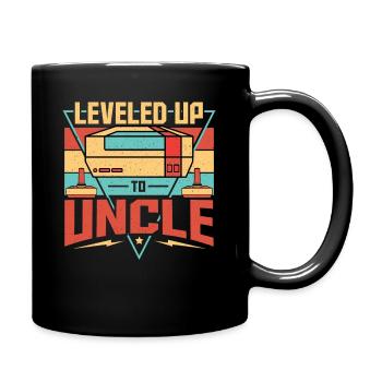 Leveled Up To Uncle Baby Nephew Niece - Tasse einfarbig - Schwarz - Rechts