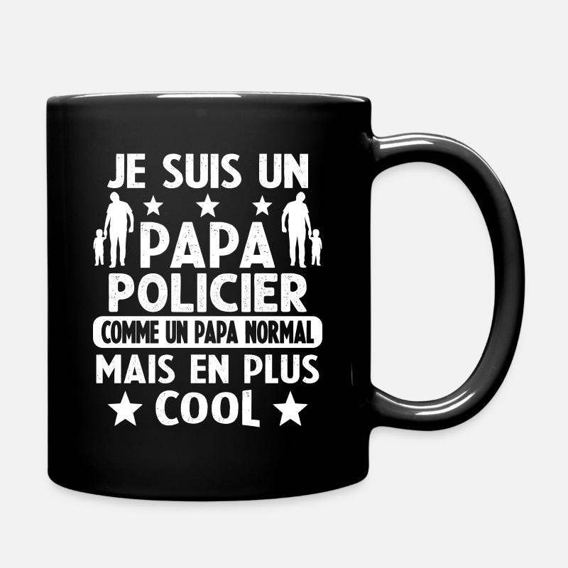 Un Papa Policier Comme Un Papa Normal Plus Cool - Mug uni - noir