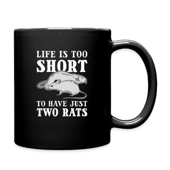 Life Is Too Short To Have Just Two Rats Rat Owner - Full Colour Mug - black - Right