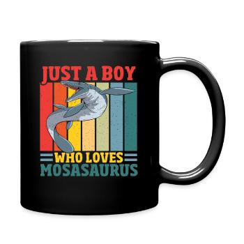 Juste un garçon qui aime Mosasaurus préhistorique - Mug uni - noir - Droite