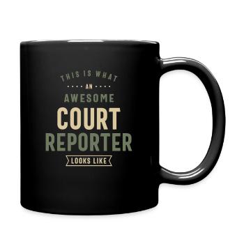 Drôle génial Court Reporter Occupation - Mug uni - noir - Droite
