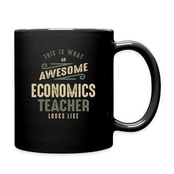 Funny Awesome Economics Teacher Job Occupation - Full Colour Mug - black - Right
