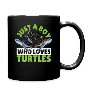Just A Boy Who Loves Turtles Ocean Animal Sea - Tasse einfarbig - Schwarz - Rechts