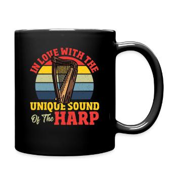 In Love With The Unique Sound Of The Harp Player - Full Colour Mug - black - Right