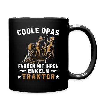 Coole Opa und Enkel mit Traktor Farmer Geschenk - Mug uni - noir - Droite