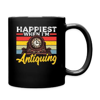 Happiest When I'm Antiquing Antiques - Full Colour Mug - black - Right