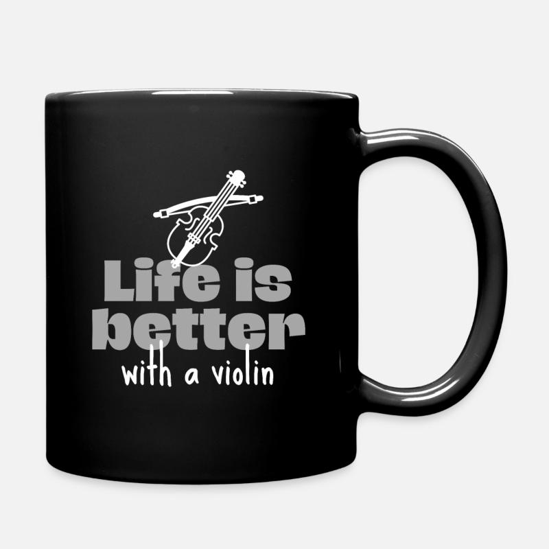 La vie est meilleure avec un violon. - Mug uni - noir