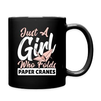 Just A Girl Who Folds Paper Cranes Origami Paper - Full Colour Mug - black - Right