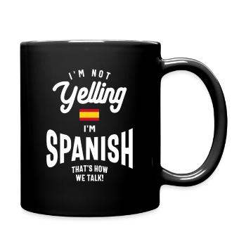 Ich schreie nicht, ich bin spanischer lustiger amerikanischer Stolz - Tasse einfarbig - Schwarz - Rechts
