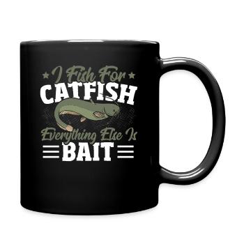 Je pêche le poisson-chat Tout le reste est un appât - Mug uni - noir - Droite