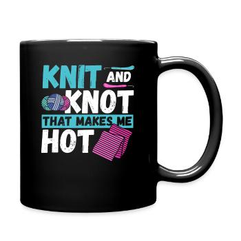 Tricot et nœud qui me fait Hot Knitting Crochet - Mug uni - noir - Droite