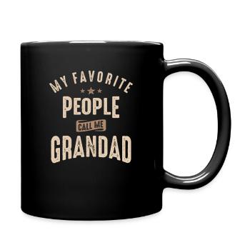 Meine Lieblingsleute nennen mich Großvater - Tasse einfarbig - Schwarz - Rechts