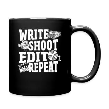 Écrire Le tournage Monter Répéter Cinéaste Réalisateur - Mug uni - noir - Droite