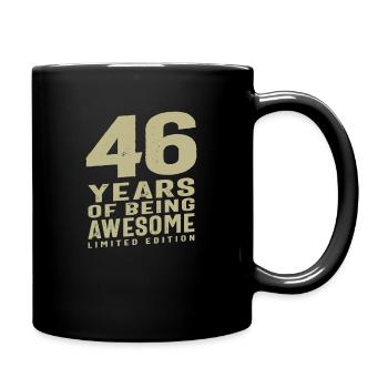 46 Years Of Being Awesome 46th Birthday - Full Colour Mug - black - Right
