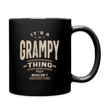 Männer Es ist eine schmutzige Sache Lustiger Papa Opa - Tasse einfarbig - Schwarz - Rechts