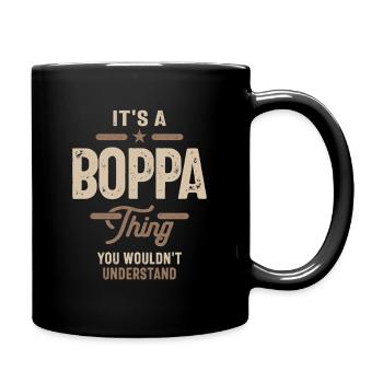 Mens It's a Boppa Thing Funny Dad Grandpa - Full Colour Mug - black - Right