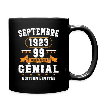 99 Ans Anniversaire Vintage Né(e) Septembre 1923 - Mug uni - noir - Droite