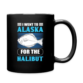 Flétan Pêche Poisson de mer Hameçons Appâts Pêcheur Poisson - Mug uni - noir - Droite