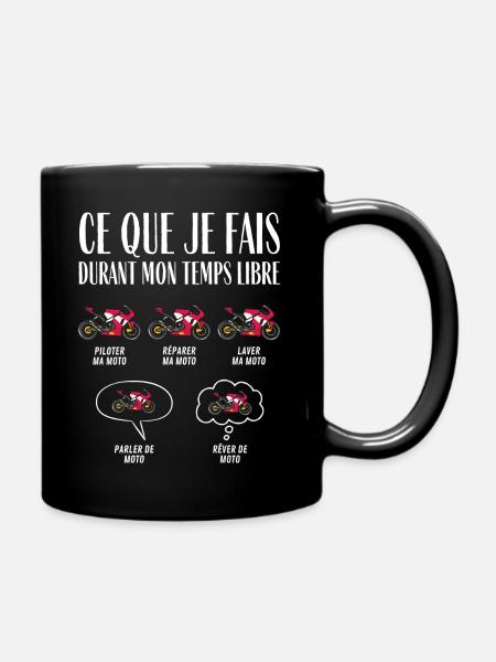 Ce que je fais durant mon temps libre Moto - Mug uni - noir