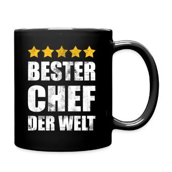 Bester Chef der Welt Vintage - Tasse einfarbig - Schwarz - Rechts