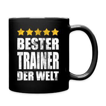 Bester Trainer Der Welt Vintage - Tasse einfarbig - Schwarz - Rechts