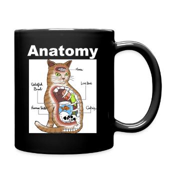 Chat anatomie Humour - Mug uni - noir - Droite