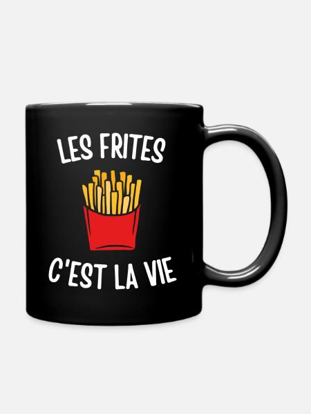 Les frites c'est la vie - Mug uni - noir