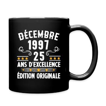 25 Ans Anniversaire Vintage Né(e) en Décembre 1997 - Mug uni - noir - Droite